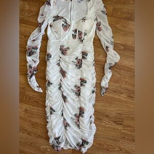Fashion Nova White Floral Dress M